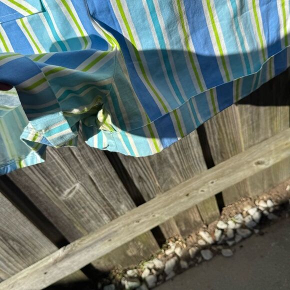 Vintage Striped Blue and Yellow Sleeveless Romper - Picture 4 of 6